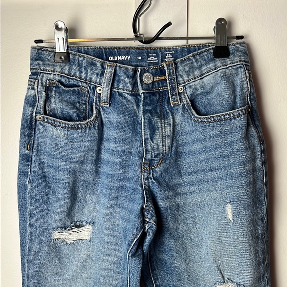 Old Navy Light Blue High Rise OG Straight Distressed Jeans - Picture 2 of 8